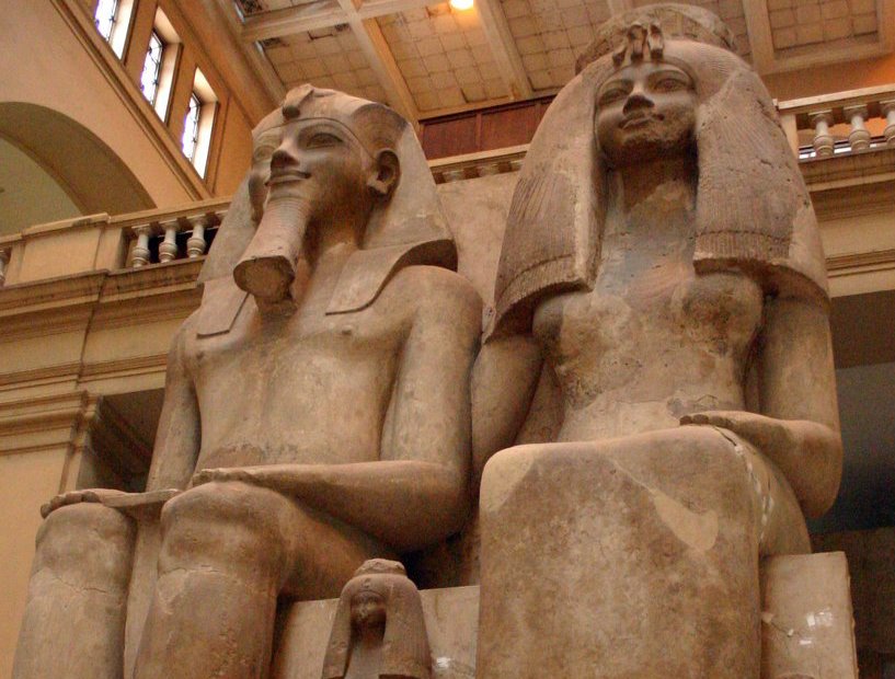 Colossal-Statue-of-Amenhotep-III-and-Tiye Cairo Egypt